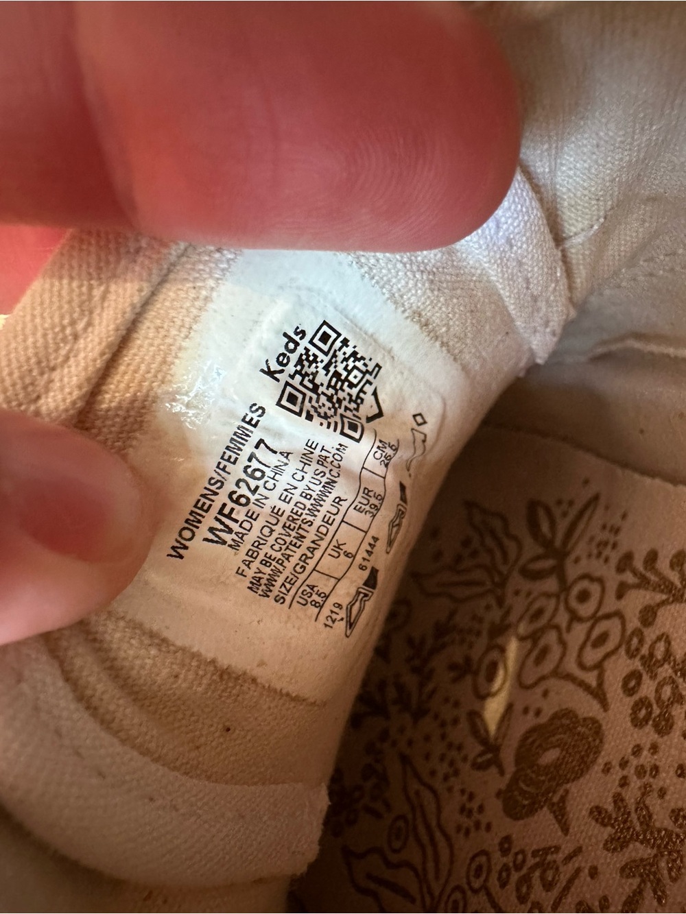 Keds Rifle Paper & Co White Canvas Lace-Up Sneakers with Floral Print - Picture 5 of 6